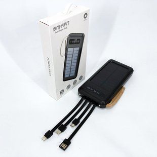 Power Bank Solar Smart 1015 зарядний пристрій на сонячній батареї 20000mAh з індикатором заряду Чорний 00017650 фото