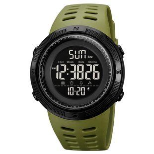 Часы наручные мужские SKMEI 2070AG ARMY GREEN, армейские часы противоударные. Цвет: зеленый 00022140 фото