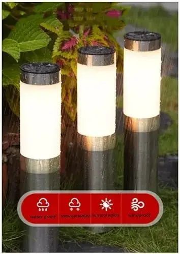 Світильники для газону Warm Solar Pillar Light Світлодіодний світильник на сонячній батареї 2шт 00023156 фото