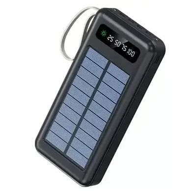 Power Bank Solar Smart 1015 зарядное устройство на солнечной батарее 20000mAh с индикатором заряда Черный 00017650 фото
