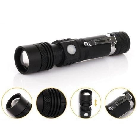 Тактический фонарь Bailong BL-518/8518-T6 3 режима работы zoom з/у microUSB кейс, карманный мини фонарь 00022897 фото