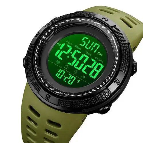 Часы наручные мужские SKMEI 2070AG ARMY GREEN, армейские часы противоударные. Цвет: зеленый 00022140 фото