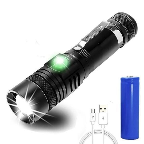 Тактический фонарь Bailong BL-518/8518-T6 3 режима работы zoom з/у microUSB кейс, карманный мини фонарь 00022897 фото