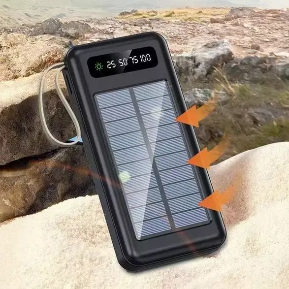 Power Bank Solar Smart 1015 зарядное устройство на солнечной батарее 20000mAh с индикатором заряда Черный 00017650 фото