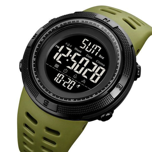 Часы наручные мужские SKMEI 2070AG ARMY GREEN, армейские часы противоударные. Цвет: зеленый 00022140 фото