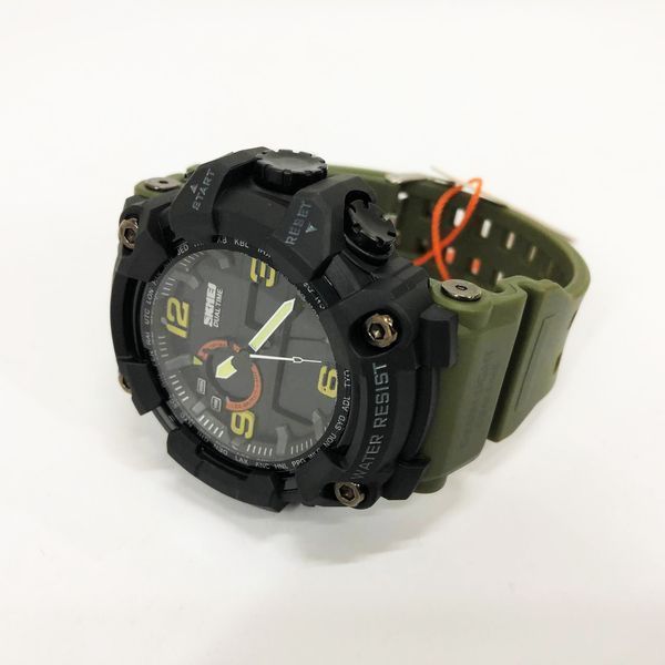 Часы наручные мужские SKMEI 1520AG ARMY GREEN, военные мужские наручные часы зеленые. Цвет: зеленый 00022044 фото