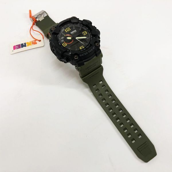 Часы наручные мужские SKMEI 1520AG ARMY GREEN, военные мужские наручные часы зеленые. Цвет: зеленый 00022044 фото
