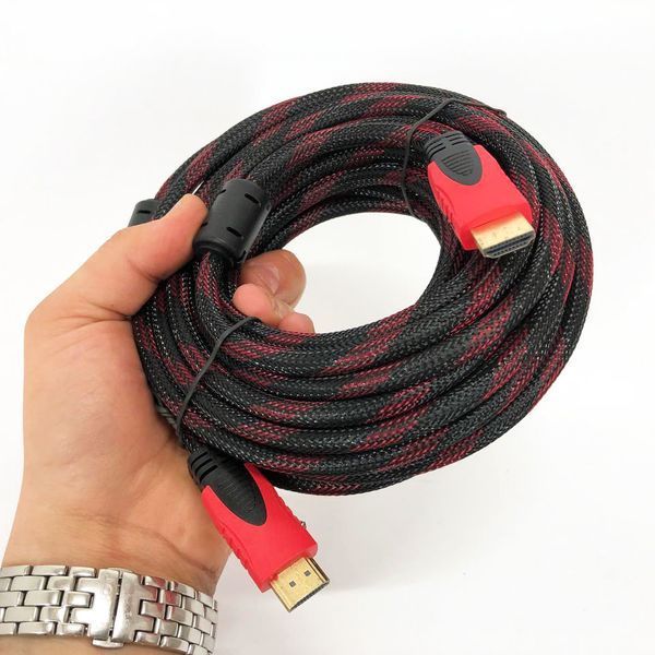 Кабель HDMI - HDMI 10m посилений в обмотці 10м шнур 00017282 фото