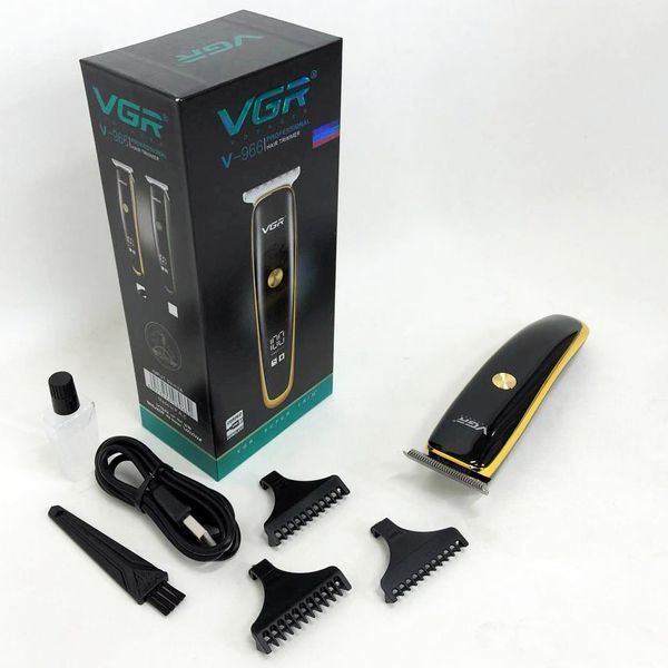 Триммер для стрижки волос и бороды VGR V-966 LED Display, машинка мужская для бритья. Цвет: золотой 00015302 фото