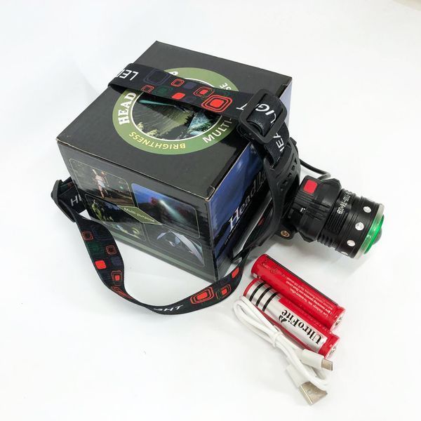 Фонарь налобный Police T105-T6+COB аккумуляторный, водонепроницаемый фонарик, головной фонарик 00023012 фото