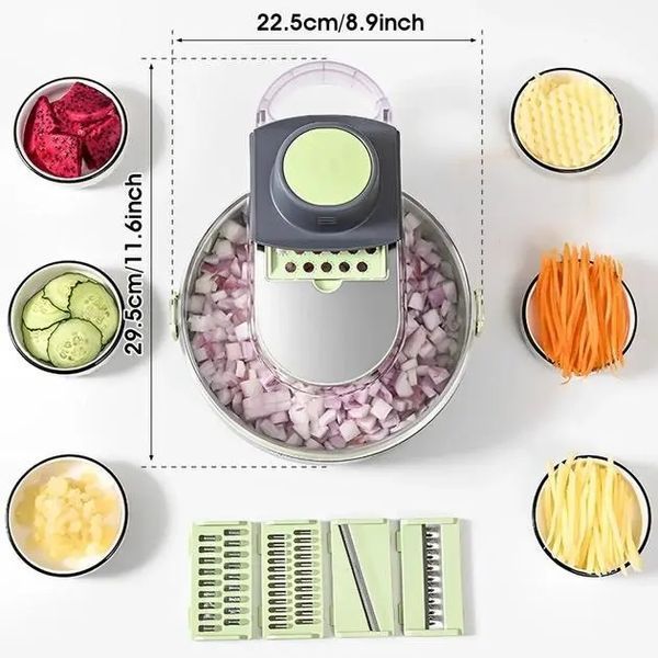 Овощерезка с контейнером Vegetable Cutter 9 в 1 00020584 фото