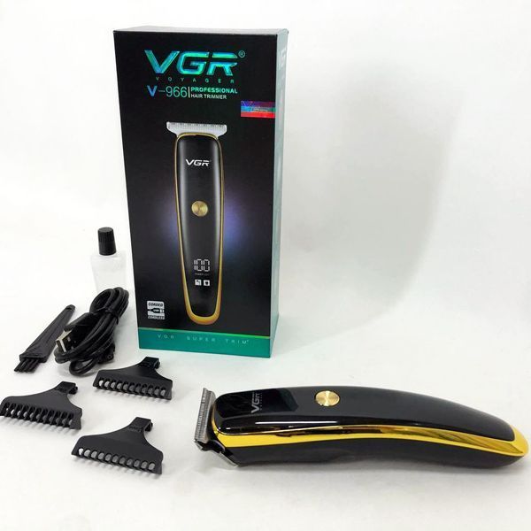 Триммер для стрижки волос и бороды VGR V-966 LED Display, машинка мужская для бритья. Цвет: золотой 00015302 фото