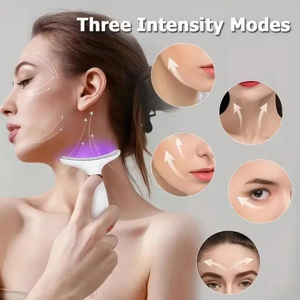 Аккумуляторный электрический массажер для лица Neck Beauty Device с LED-дисплеем, 7 режимов, USB-зарядка 00015750 фото