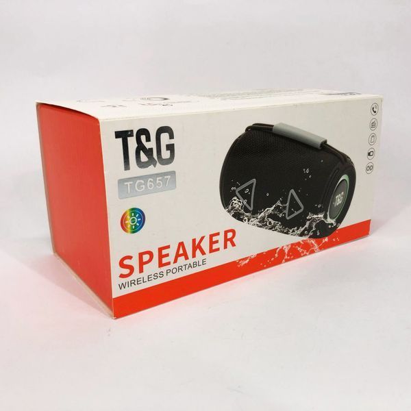 Bluetooth-колонка TG657 з RGB підсвічуванням 1500 mAh, бездротова колонка портативна потужна. Колір: червоний 00017244 фото