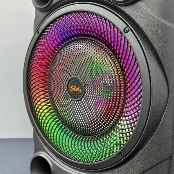 Беспроводная караоке колонка с микрофоном и RGB-подсветкой Sing-e ZQS8148 00024459 фото