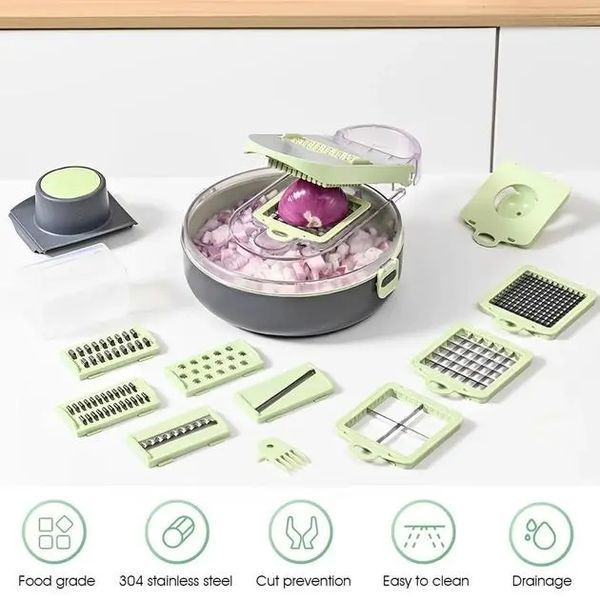 Овощерезка с контейнером Vegetable Cutter 9 в 1 00020584 фото