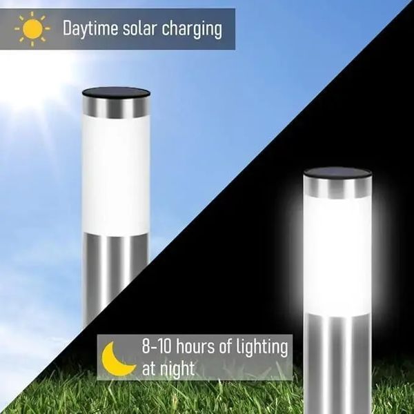 Світильники для газону Warm Solar Pillar Light Світлодіодний світильник на сонячній батареї 2шт 00023156 фото