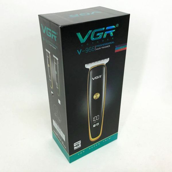 Триммер для стрижки волос и бороды VGR V-966 LED Display, машинка мужская для бритья. Цвет: золотой 00015302 фото