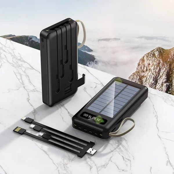 Power Bank Solar Smart 1015 зарядное устройство на солнечной батарее 20000mAh с индикатором заряда Черный 00017650 фото