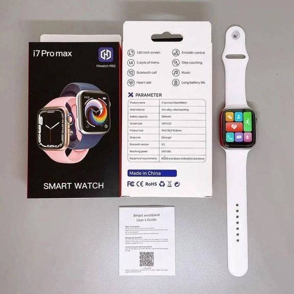 Умные смарт часы Smart Watch I7 PRO MAX с голосовым вызовом тонометр пульсометр оксиметр. Цвет: белый 00022408 фото