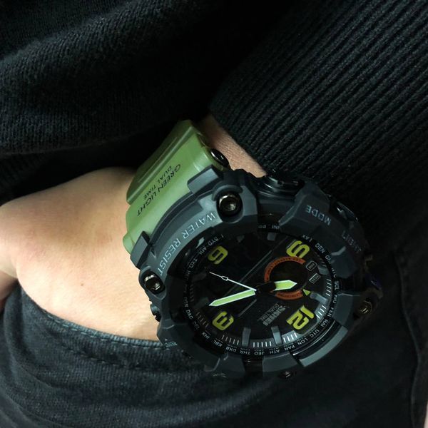Часы наручные мужские SKMEI 1520AG ARMY GREEN, военные мужские наручные часы зеленые. Цвет: зеленый 00022044 фото