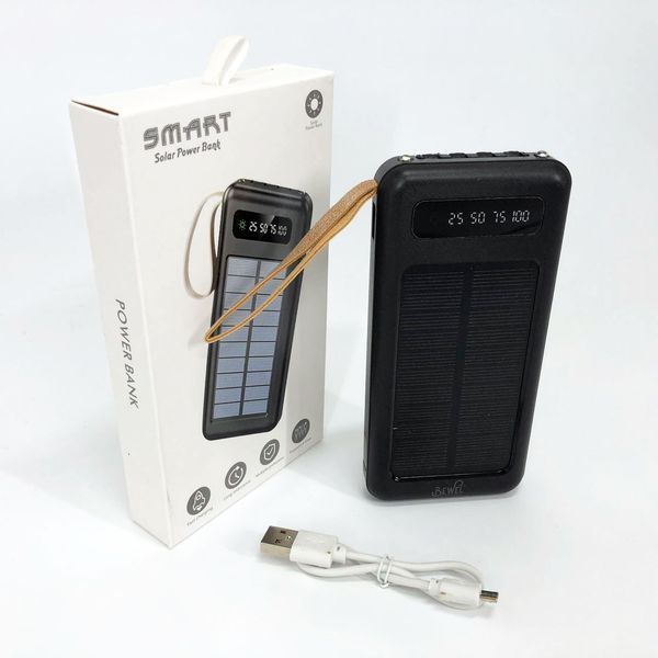 Power Bank Solar Smart 1015 зарядное устройство на солнечной батарее 20000mAh с индикатором заряда Черный 00017650 фото