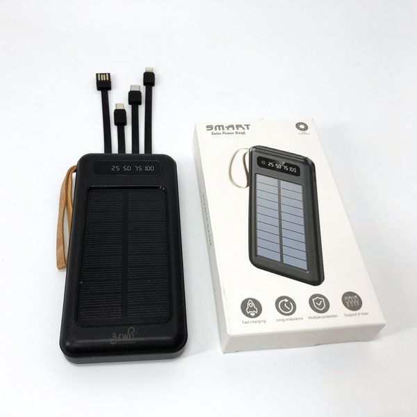 Power Bank Solar Smart 1015 зарядное устройство на солнечной батарее 20000mAh с индикатором заряда Черный 00017650 фото