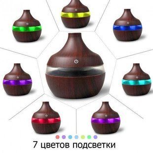 Увлажнитель воздуха аромадиффузор HLV Air Purifier KPY-25S Dark Wooden с подсветкой. Цвет: темное дерево 00013362 фото