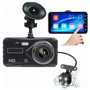 Автомобильный видеорегистратор с двумя камерами T672, LCD 4",1080P Full HD, с поддержкой ночного видения 00017079 фото