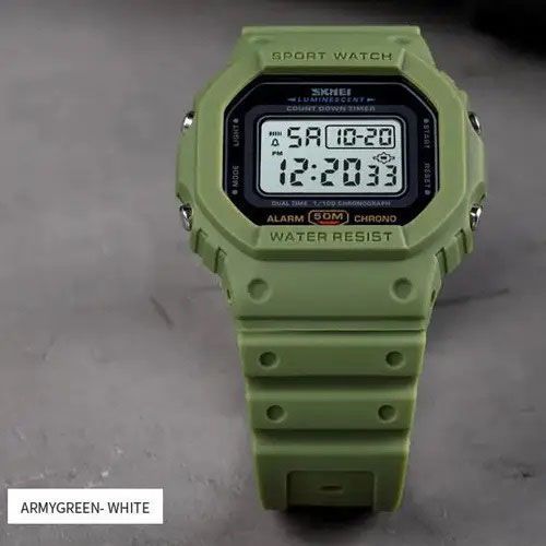 Часы наручные мужские SKMEI 1628AGWT, армейские часы противоударные, наручные часы для военных 00022471 фото
