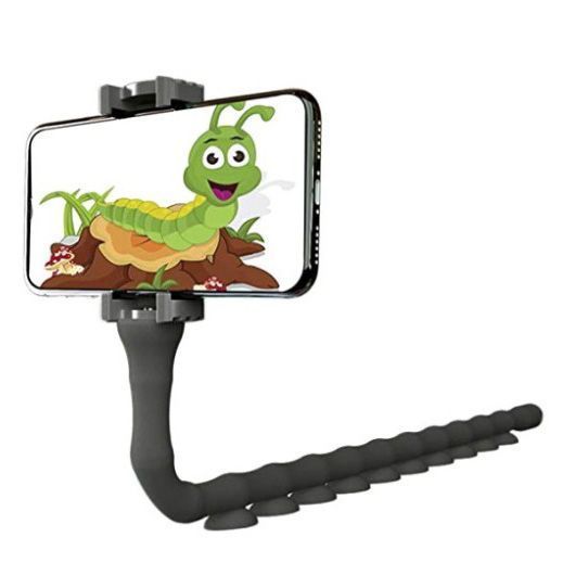 Гнучкий тримач для телефону з універсальними присосками Cute Worm Lazy Holder. Колір: чорний 00012531 фото