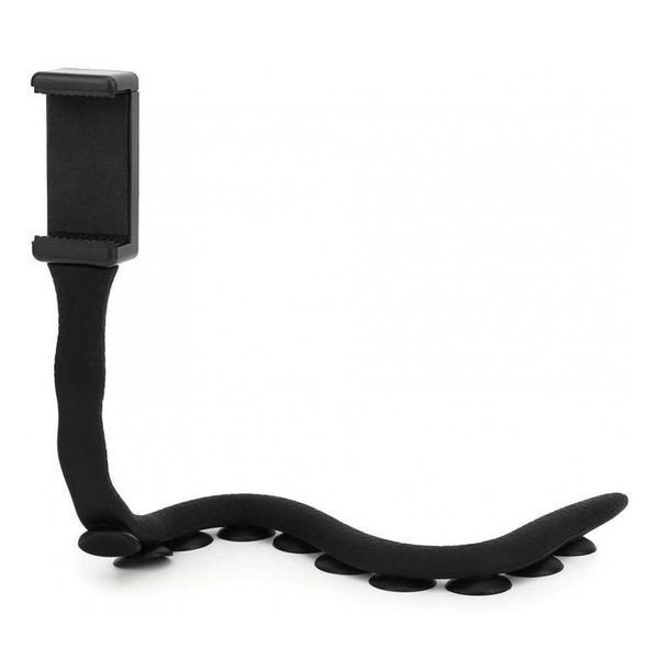 Гнучкий тримач для телефону з універсальними присосками Cute Worm Lazy Holder. Колір: чорний 00012531 фото