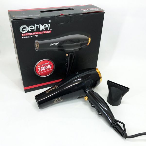 Фен Gemei GM 1765 Професійний фен для волосся дві швидкості та три режими для сушіння та укладання волосся 00014545 фото