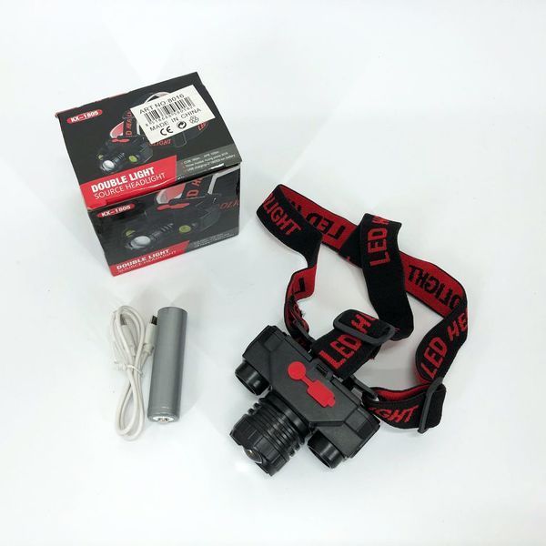 Фонарь налобный Bailong BL-1805 COB XPE аккумуляторный, фонарь на голову для рыбалки, надежный налобный 00022898 фото
