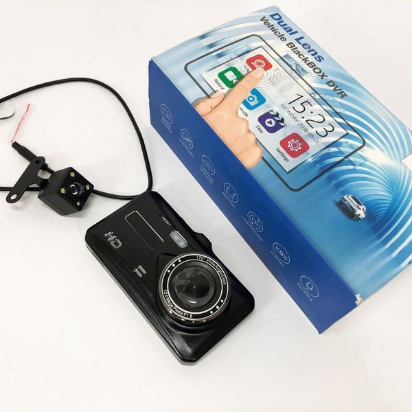 Автомобильный видеорегистратор с двумя камерами T672, LCD 4",1080P Full HD, с поддержкой ночного видения 00017079 фото