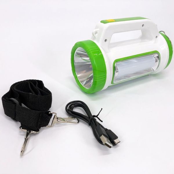 Фонарь кемпинговый с солнечной панелью 5158-LED-COB power bank, переносной фонарь. Цвет: зеленый 00022927 фото