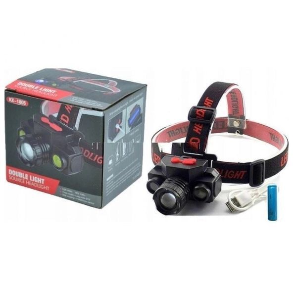 Фонарь налобный Bailong BL-1805 COB XPE аккумуляторный, фонарь на голову для рыбалки, надежный налобный 00022898 фото