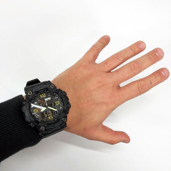 Часы наручные мужские SKMEI 1520BK BLACK, армейские часы противоударные. Цвет: черный 00022430 фото