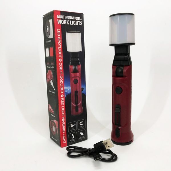 Фонарь аккумуляторный WORKLIGHT-072-XPE 10W 350Lm с крюком и магнитом, Многофункциональный led фонарь 00023046 фото
