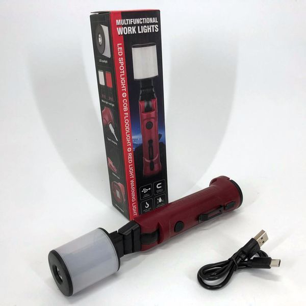 Фонарь аккумуляторный WORKLIGHT-072-XPE 10W 350Lm с крюком и магнитом, Многофункциональный led фонарь 00023046 фото