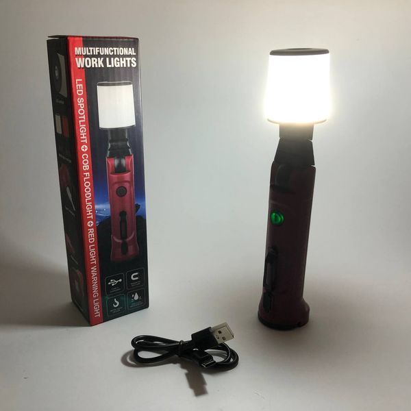Фонарь аккумуляторный WORKLIGHT-072-XPE 10W 350Lm с крюком и магнитом, Многофункциональный led фонарь 00023046 фото