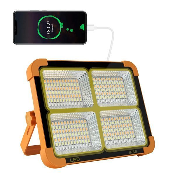 Портативная солнечная батарея универсальная для заряда Power bank Solar LED light D8 12000 mAH 00023100 фото