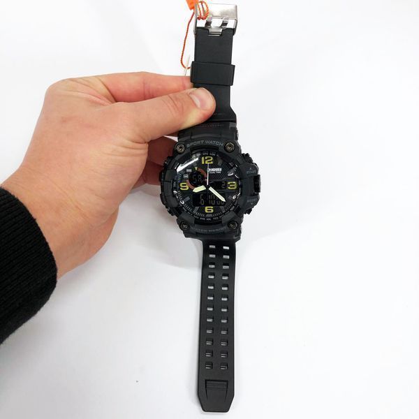 Часы наручные мужские SKMEI 1520BK BLACK, армейские часы противоударные. Цвет: черный 00022430 фото