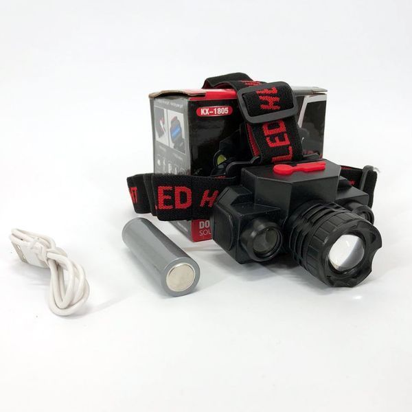 Фонарь налобный Bailong BL-1805 COB XPE аккумуляторный, фонарь на голову для рыбалки, надежный налобный 00022898 фото