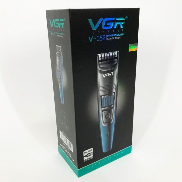 Машинка триммер для стрижки волос и бороды аккумуляторная VGR V-052 с насадками, Профессиональная 00014419 фото