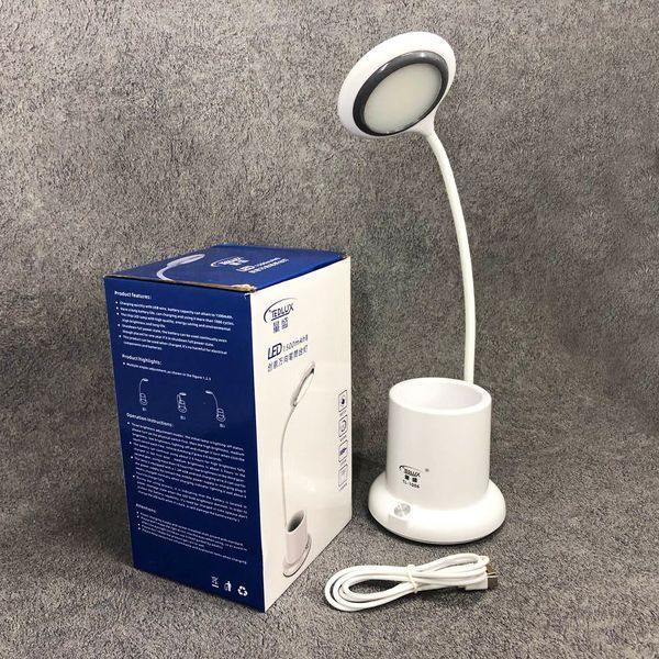 Настольная лампа аккумуляторная на гибкой ножке с органайзером Tedlux TL-1006, usb светильник гибкий 00023481 фото