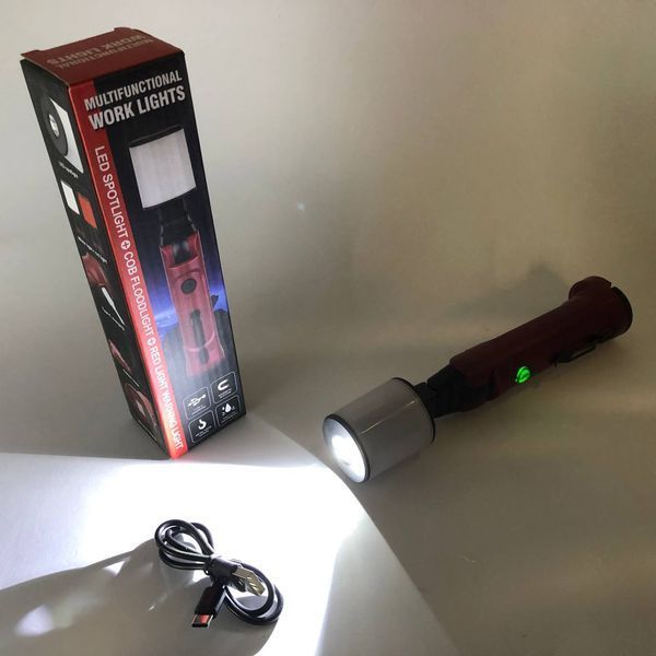 Фонарь аккумуляторный WORKLIGHT-072-XPE 10W 350Lm с крюком и магнитом, Многофункциональный led фонарь 00023046 фото