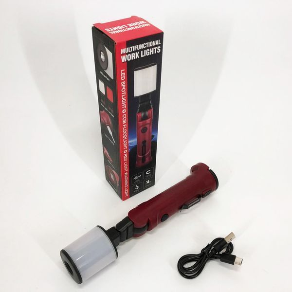 Фонарь аккумуляторный WORKLIGHT-072-XPE 10W 350Lm с крюком и магнитом, Многофункциональный led фонарь 00023046 фото