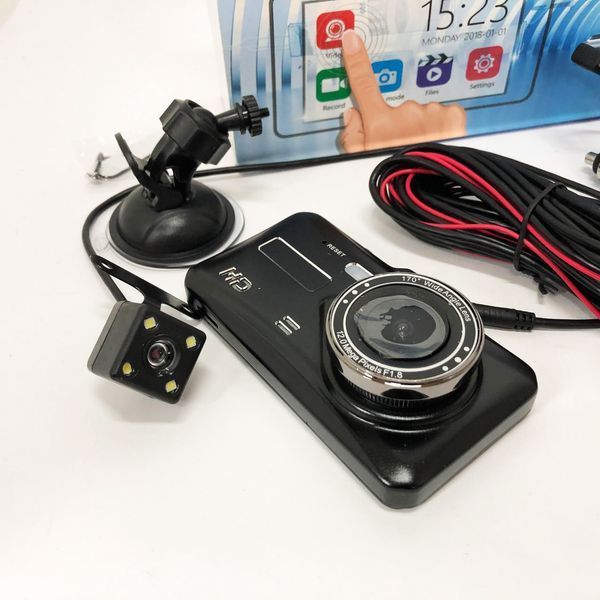 Автомобильный видеорегистратор с двумя камерами T672, LCD 4",1080P Full HD, с поддержкой ночного видения 00017079 фото