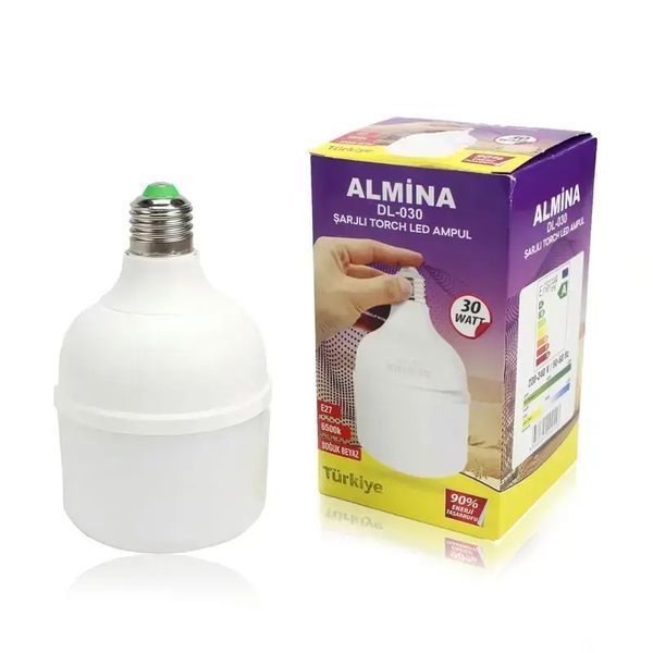 Лампочка для аварийного освещения, аккумуляторная Almina DL-030 , 30 Вт, Е27, до 3 часов работы 00023663 фото